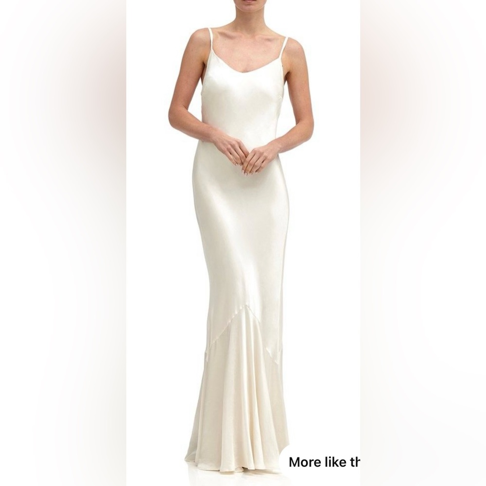 Ghost London Ivory Hollywood Bella Satin-Crepe Maxi Dress - XXS